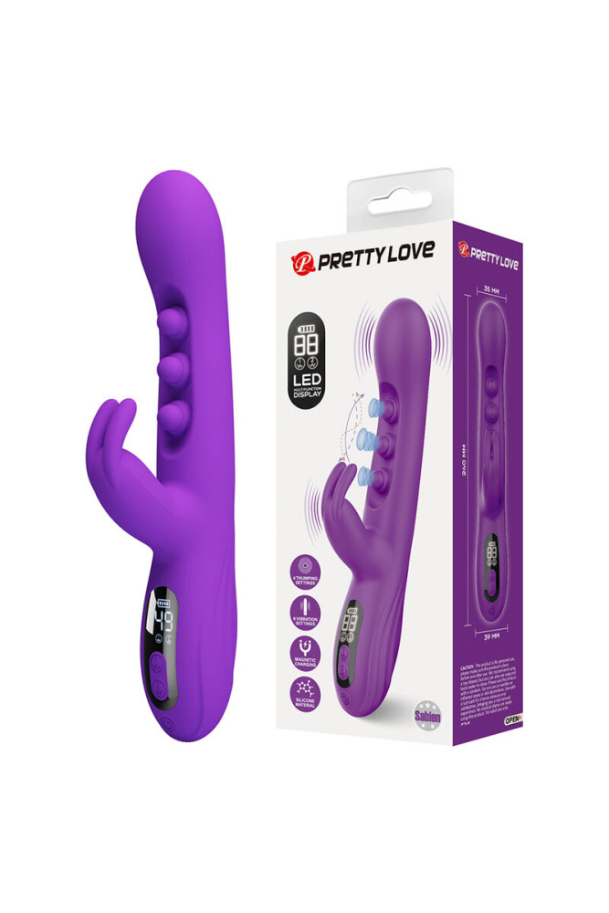 PRETTY LOVE - VIBRATORE A CONIGLIO SABIEN CON STIMOLAZIONE A PERCUSSIONE E LED VIOLA
