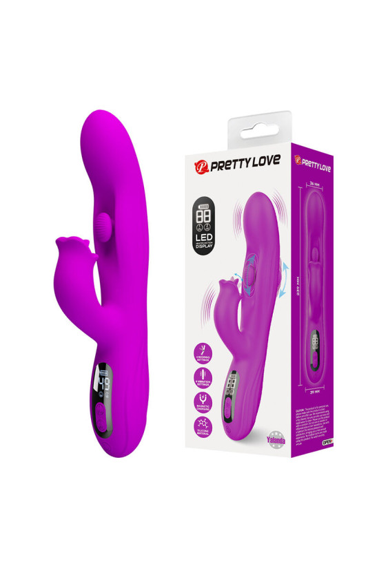 PRETTY LOVE - VIBRATORE OSCILLANTE YALANDA RABBIT CON DISPLAY LED VIOLA