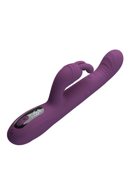 PRETTY LOVE - DEE VIBRATORE A CONIGLIO MULTIFUNZIONE OSCILLANTE E A PERCUSSIONE VIOLA