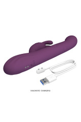 PRETTY LOVE - DEE VIBRATORE A CONIGLIO MULTIFUNZIONE OSCILLANTE E A PERCUSSIONE VIOLA