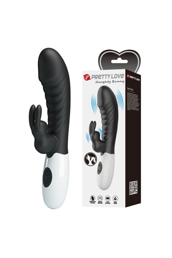 PRETTY LOVE - VIBRATORE A CONIGLIO NAUGHTY BUNNY CON 30 FUNZIONI NERO