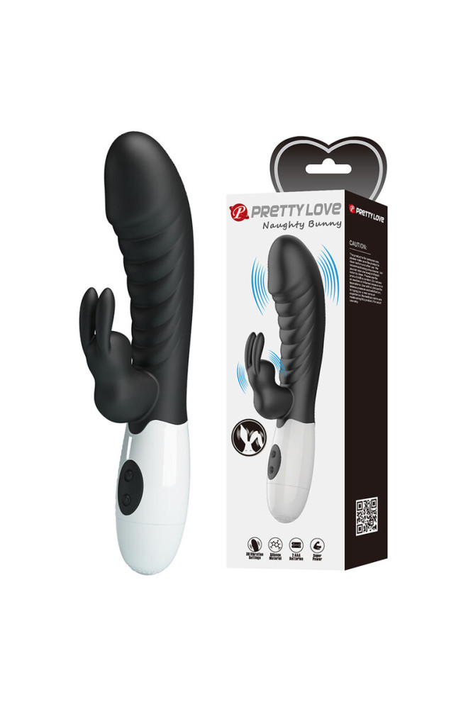 PRETTY LOVE - VIBRATORE A CONIGLIO NAUGHTY BUNNY CON 30 FUNZIONI NERO