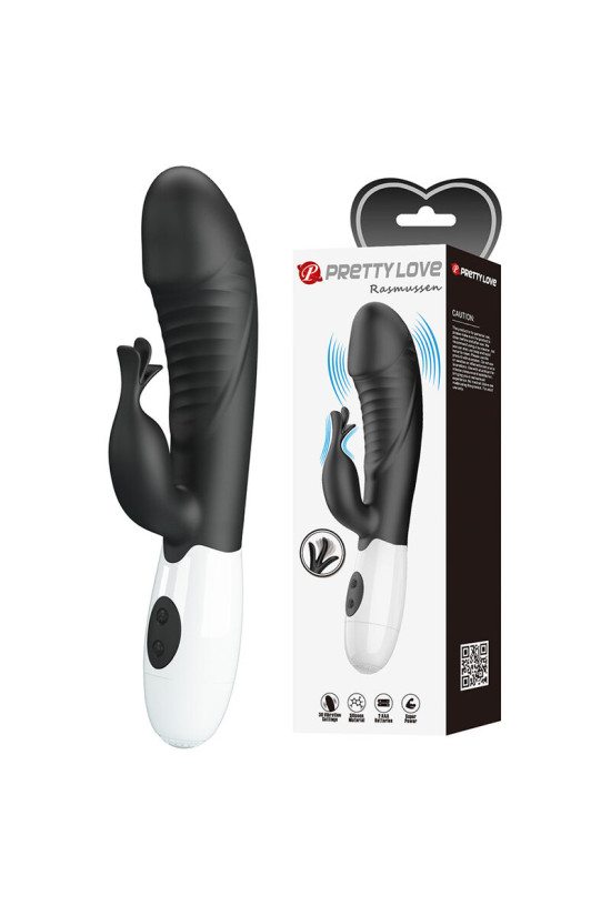 PRETTY LOVE - VIBRATORE A CONIGLIO RASMUSSEN 30 FUNZIONI NERO