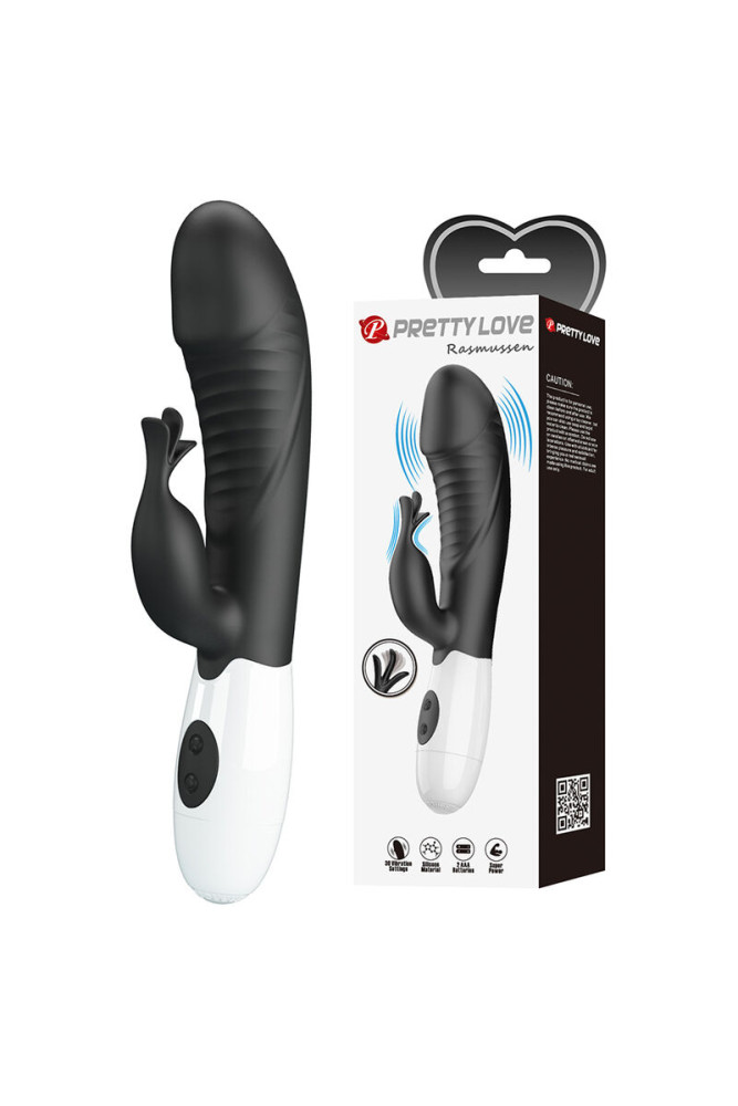 PRETTY LOVE - VIBRATORE A CONIGLIO RASMUSSEN 30 FUNZIONI NERO