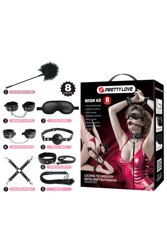 PRETTY LOVE - KIT BDSM DA 8 PEZZI NERO