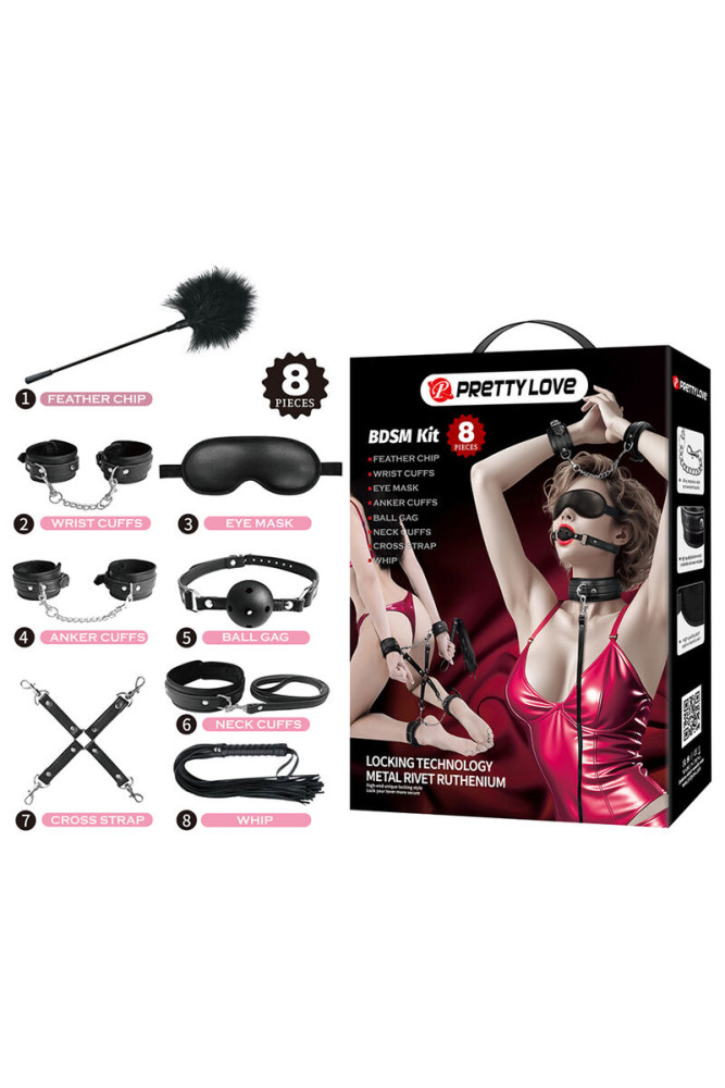 PRETTY LOVE - KIT BDSM DA 8 PEZZI NERO