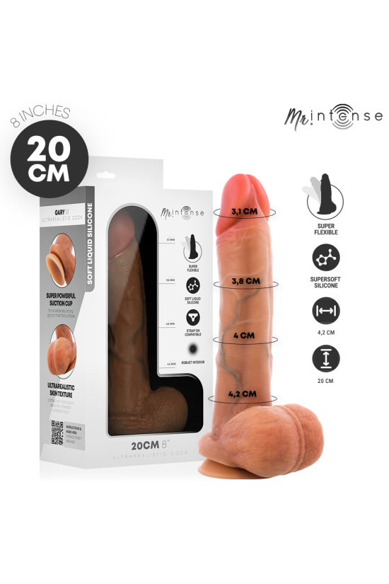 MR INTENSE - GARY M PENE IN SILICONE ULTRA-REALISTICO CON TESTICOLI 20 CM -Ø- 4