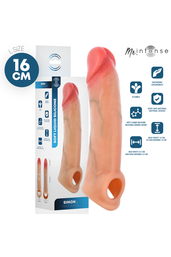 MR INTENSE - SIMON L COPRI PENE IN SILICONE 16 CM -Ø- 4