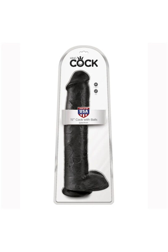 KING COCK - DILDO REALISTICO CON TESTICOLI 38 CM NERO
