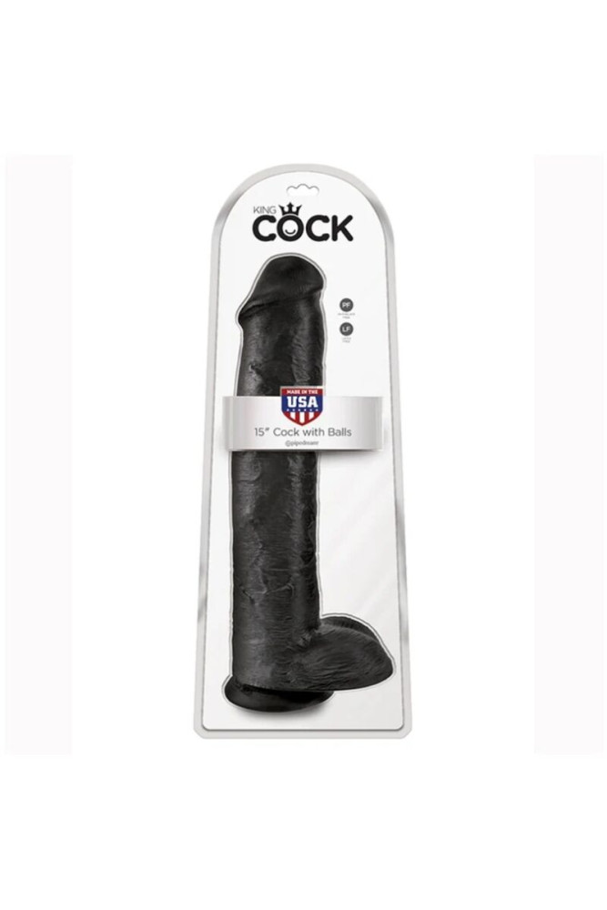KING COCK - DILDO REALISTICO CON TESTICOLI 38 CM NERO