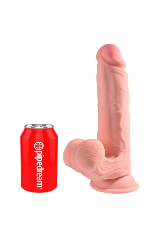 KING COCK PLUS - DILDO REALISTICO A TRIPLA DENSITÀ CON TESTICOLI OSCILLANTI 23 CM CARNE