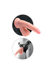 KING COCK PLUS - DILDO REALISTICO A TRIPLA DENSITÀ CON TESTICOLI OSCILLANTI 23 CM CARNE