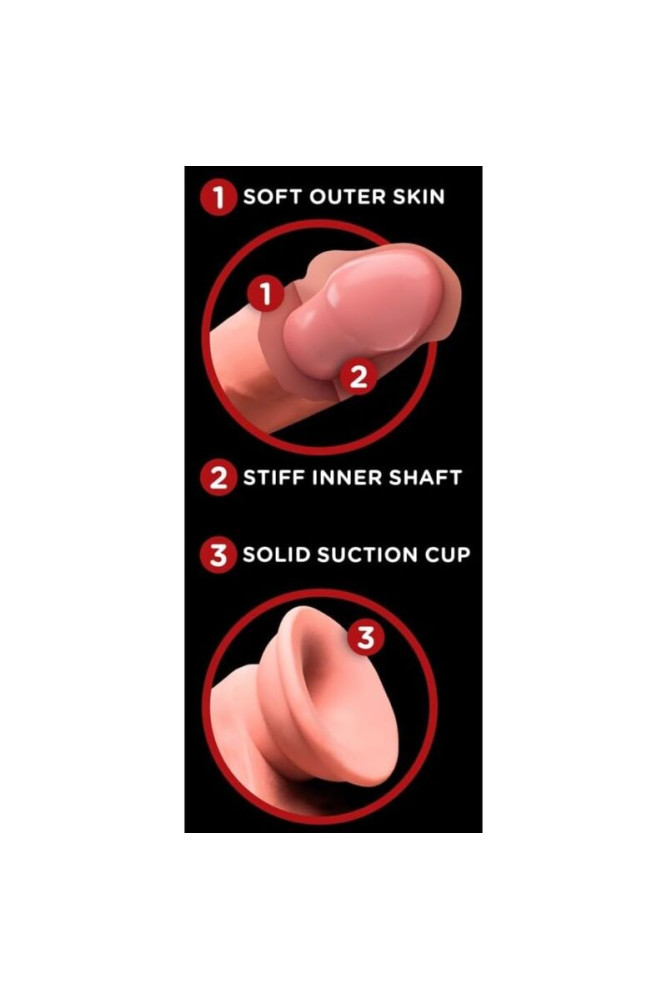 KING COCK PLUS - DILDO REALISTICO A TRIPLA DENSITÀ CON TESTICOLI OSCILLANTI 23 CM CARNE