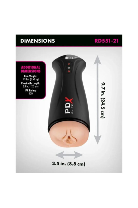 PDX ELITE - MASTURBATORE CON ASPIRAZIONE E VIBRAZIONE INTERMITTENTE FAP-GASM
