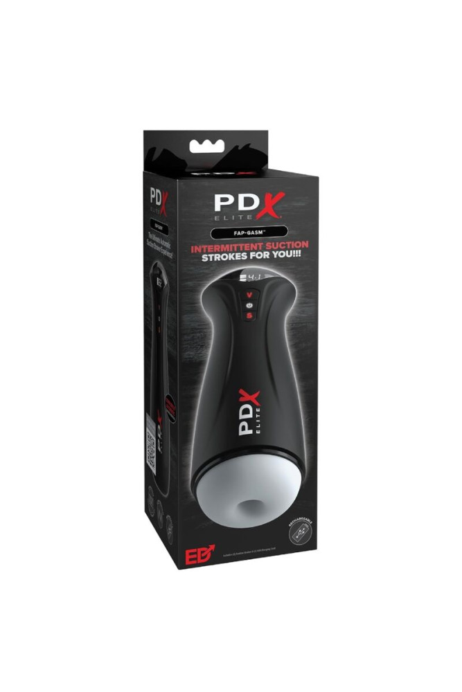 PDX ELITE - MASTURBATORE MASCHILE TRASPARENTE FAP-GASM CON ASPIRAZIONE INTERMITTENTE