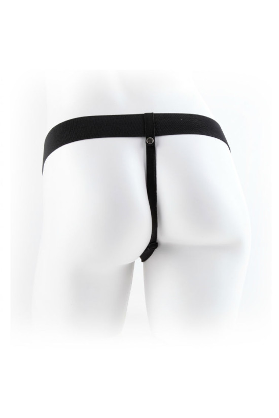FETISH FANTASY SERIES - SERIES 7 HOLLOW STRAP-ON VIBRANTE CON SFERE 17.8CM VIOLA
