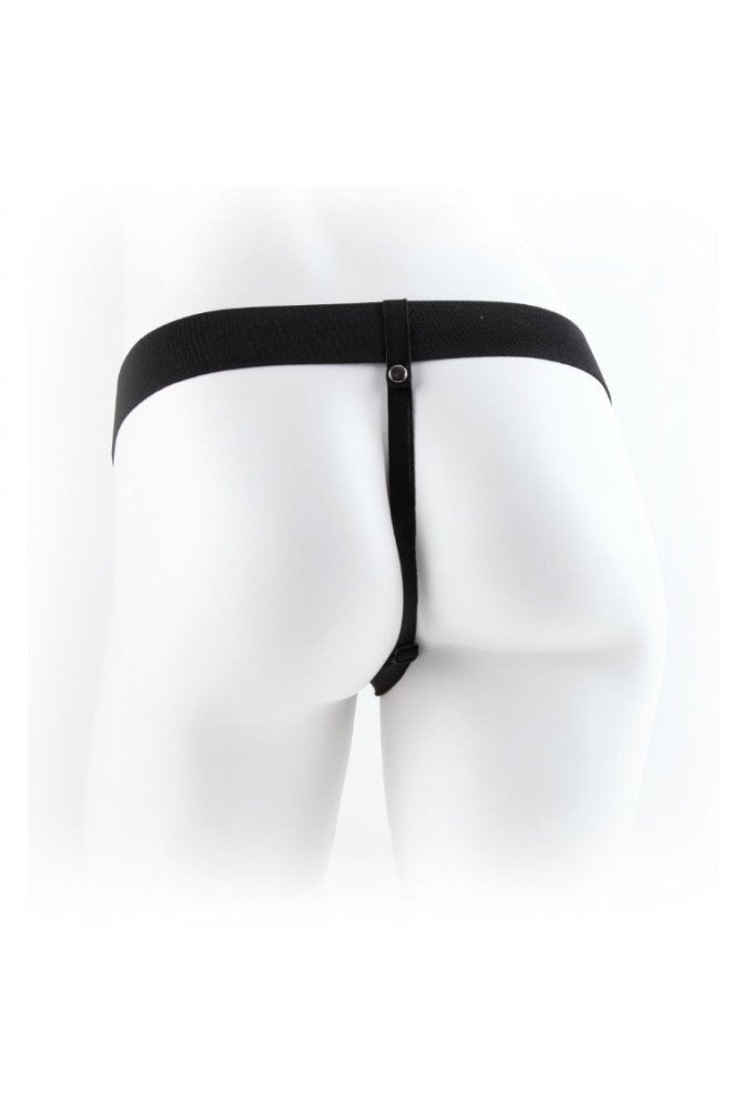 FETISH FANTASY SERIES - SERIES 7 HOLLOW STRAP-ON VIBRANTE CON SFERE 17.8CM VIOLA