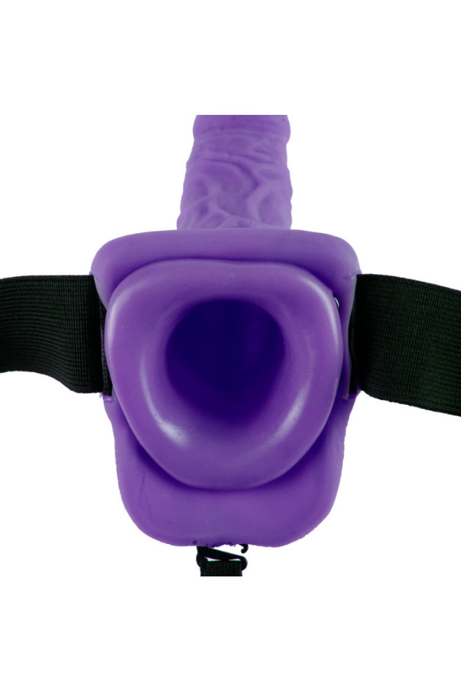 FETISH FANTASY SERIES - SERIES 7 HOLLOW STRAP-ON VIBRANTE CON SFERE 17.8CM VIOLA