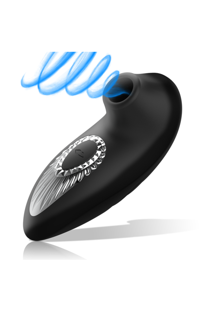 BLACK&SILVER - DRAKE DELUXE SUCKING VIBE RICARICABILE IN SILICONE NERO