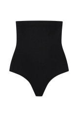 BYE-BRA - TANGA DE TALLE ALTO SIN COSTURAS NEGRO TALLA S