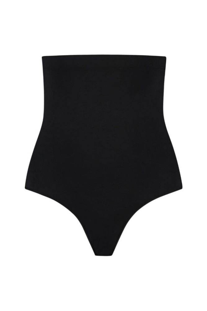 BYE-BRA - TANGA DE TALLE ALTO SIN COSTURAS NEGRO TALLA XL