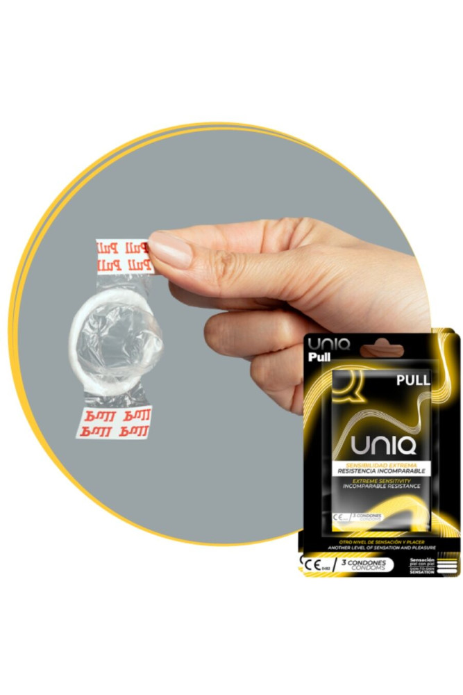 UNIQ - PRESERVATIVI SENZA LATTICE CON STRISCE 3 UNITÀ