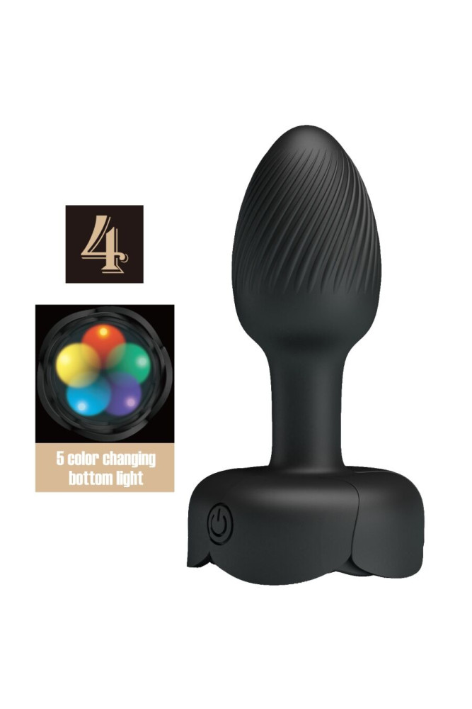 PRETTY LOVE - PLUG ANALE OLMAN CON LUCE LED NERO 8
