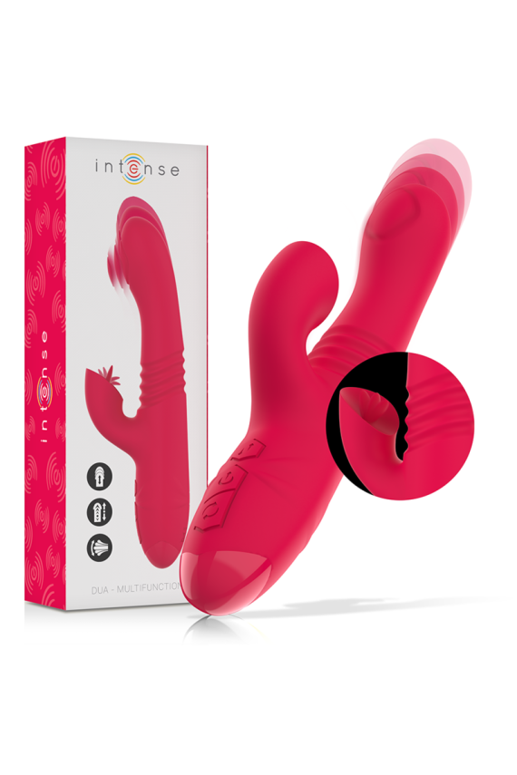 INTENSE - VIBRATORE MULTIFUNZIONE RICARICABILE UP & DOWN DUA CON LINGUA ROSSA