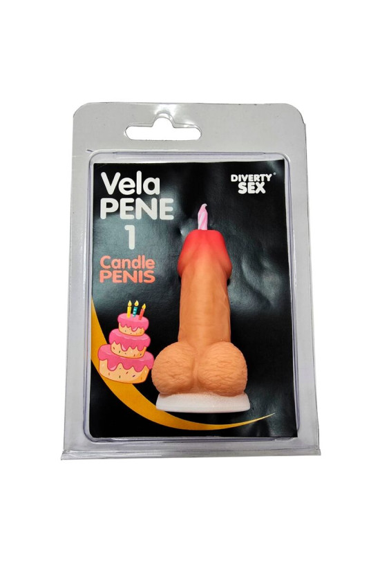 DIABLO PICANTE - CANDELA A FORMA DI PENE COLORE CARNE NUMERO 1
