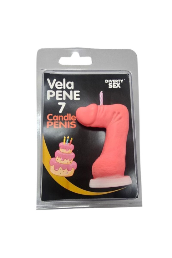 DIABLO PICANTE - CANDELA A FORMA DI PENE A FORMA DI NUMERO 7 COLORE ROSA