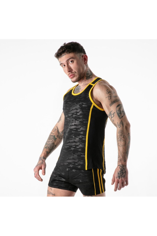 LOCKER GEAR - CANOTTA GIALLA CON ACCESSO MILITARE COMPLETO