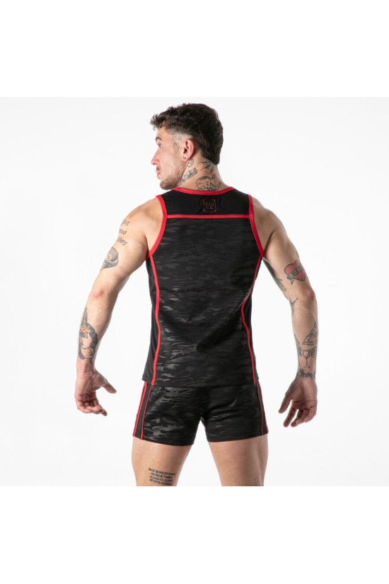 LOCKER GEAR - CANOTTA CON ACCESSO MILITARE COMPLETO ROSSA L