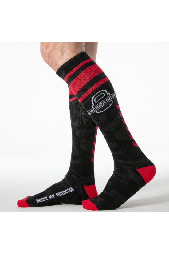 LOCKER GEAR - CALZE MILITARI AL GINOCCHIO ROSSE TAGLIA UNICA