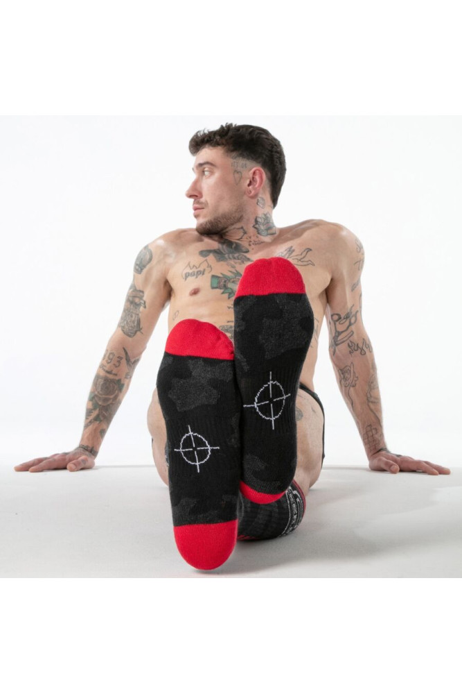 LOCKER GEAR - CALZE MILITARI AL GINOCCHIO ROSSE TAGLIA UNICA