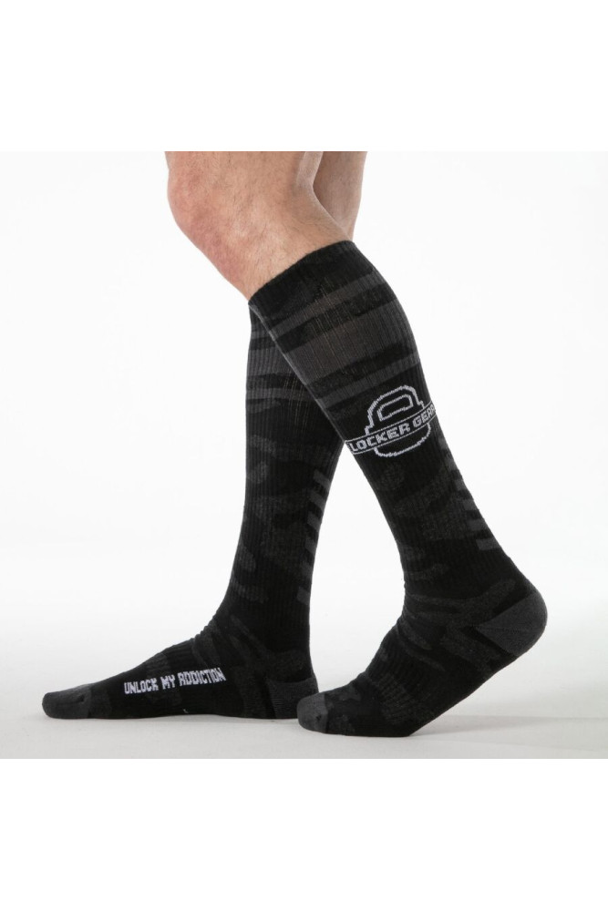 LOCKER GEAR - CALZE MILITARI AL GINOCCHIO NERE TAGLIA UNICA