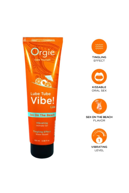 ORGIE - LUBRIFICANTE IN TUBO VIBE! SESSO SULLA SPIAGGIA GEL INTIMO BACIABILE LEGGERO 100 ML