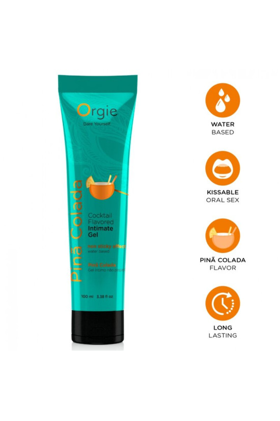 ORGIE - TUBO LUBRIFICANTE COCKTAIL PIÑA COLADA BACIABILE GEL INTIMO A BASE DE ACQUA 100 ML