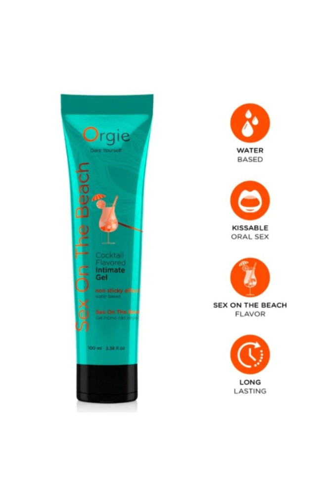 ORGIE - TUBO LUBRIFICANTE COCKTAIL SESSO IN SPIAGGIA GEL INTIMO BACIABILE A BASE DE ACQUA 100 ML