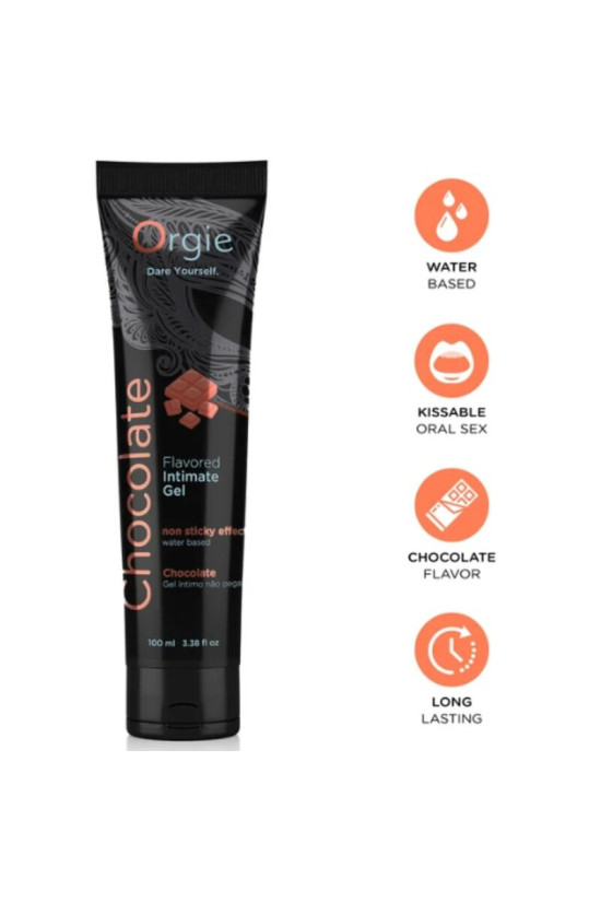 ORGIE - TUBO LUBRIFICANTE AL CIOCCOLATO BACIABILE GEL INTIMO A BASE DE ACQUA 100 ML