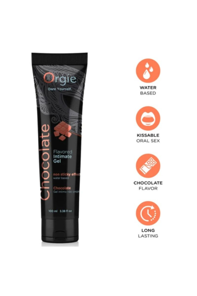 ORGIE - TUBO LUBRIFICANTE AL CIOCCOLATO BACIABILE GEL INTIMO A BASE DE ACQUA 100 ML