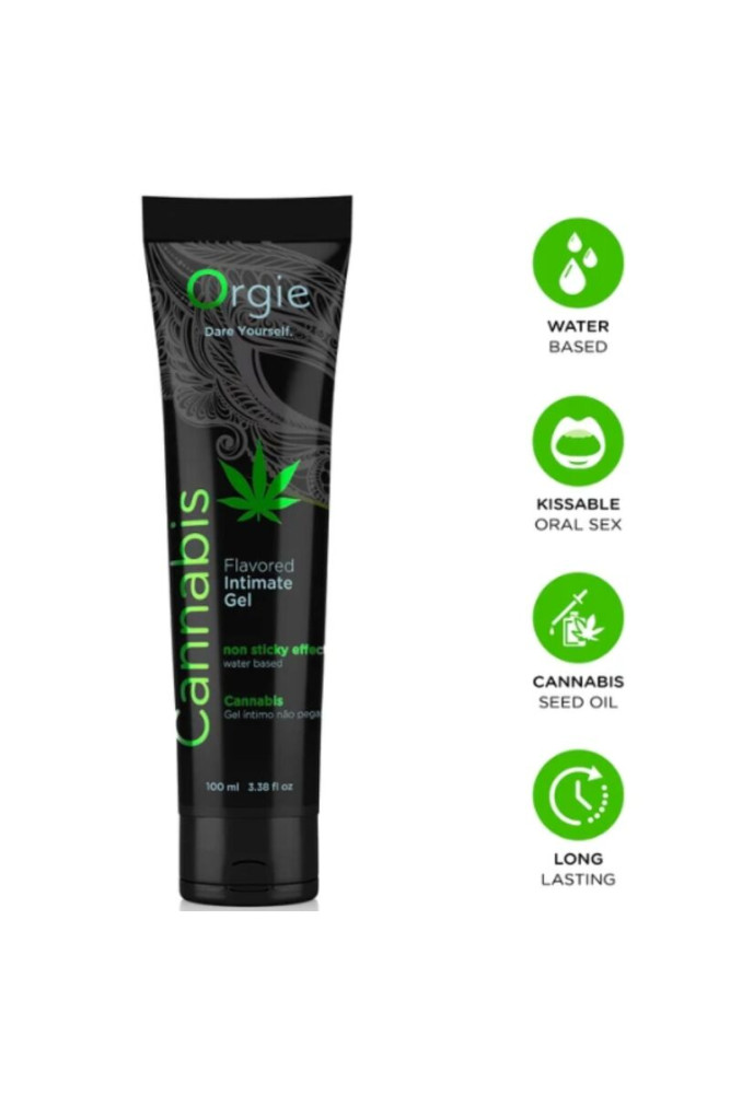 ORGIE - TUBO LUBRIFICANTE ALLA CANNABIS GEL INTIMO A BASE DE ACQUA BACIABILE 100 ML