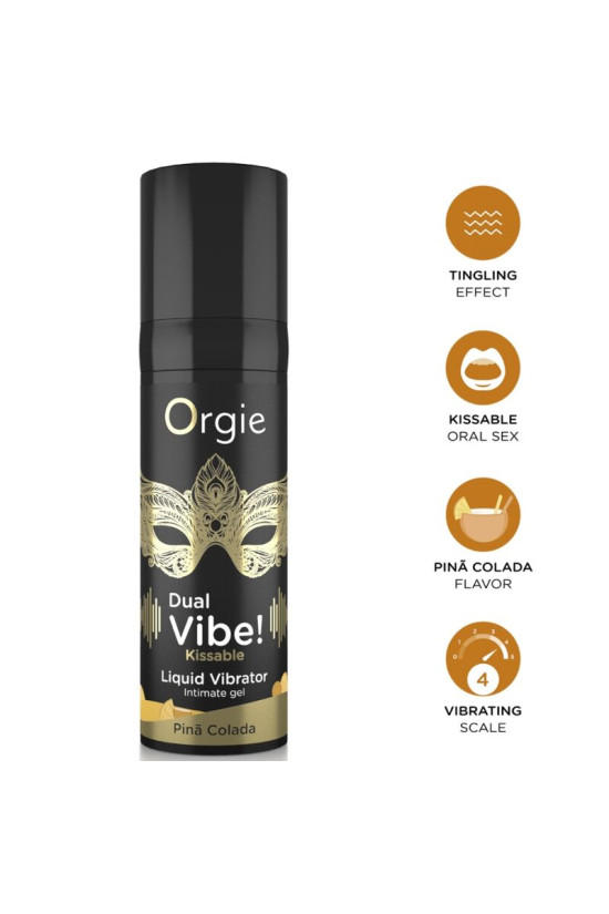 ORGIE - DOPPIA VIBRA! PIÑA COLADA KISSABLE VIBRATORE LIQUIDO 15 ML