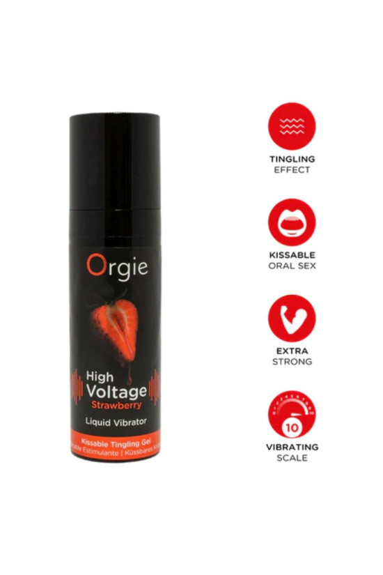ORGIE - VIBRATORE LIQUIDO AD ALTA TENSIONE AL GUSTO DI FRAGOLA EXTRA FORTE E BACIABECILLE 15 ML