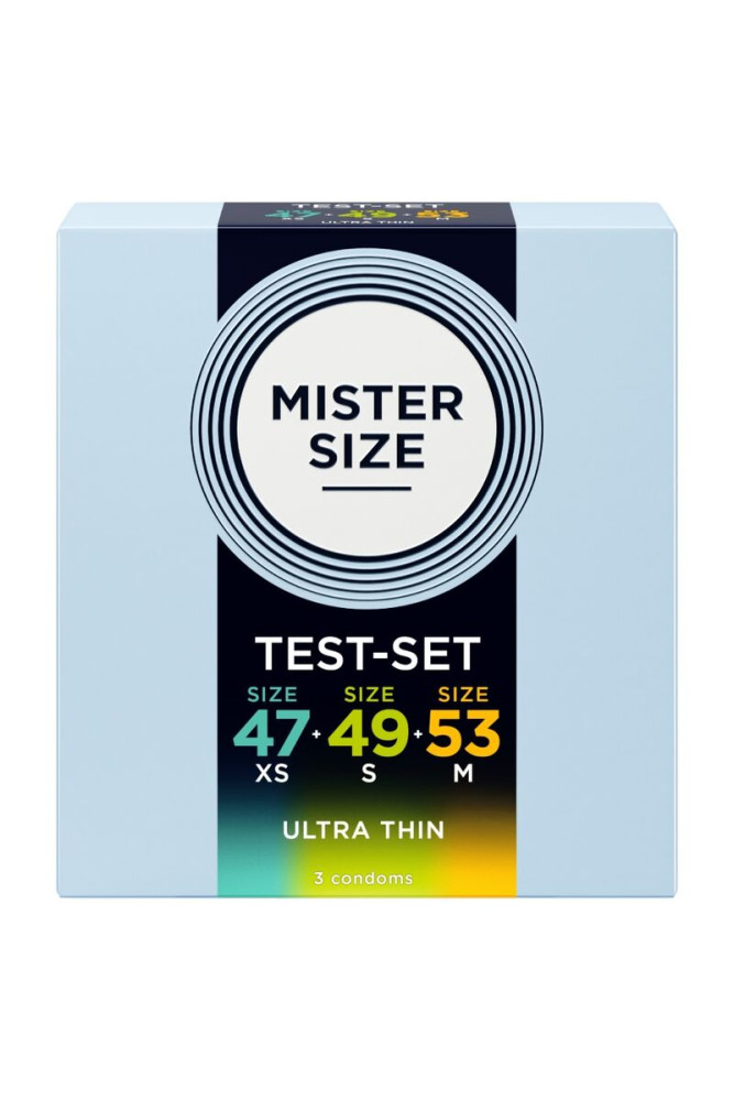 MISTER SIZE - CONFEZIONE CAMPIONE PRESERVATIVI MISURA 47-49-53 MM (3 UNITÀ)