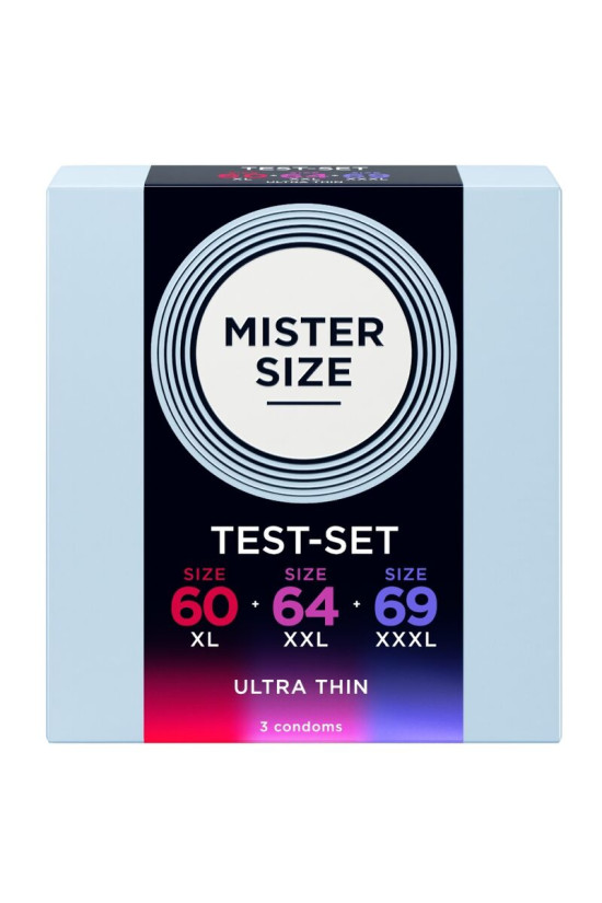 MISTER SIZE - CAMPIONE CONFEZIONE PRESERVATIVI MISURA 60-64-69 MM (3 UNITÀ)