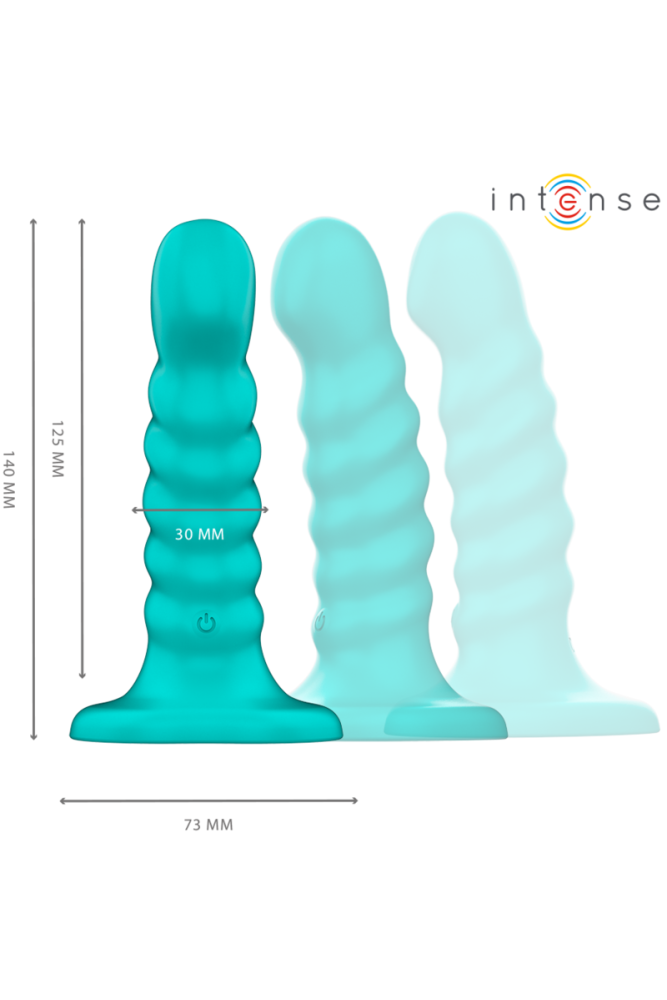 INTENSE - VIBRATORE BUFFY TAGLIA S DESIGN A SPIRALE 10 VIBRAZIONI TELECOMANDO BLU