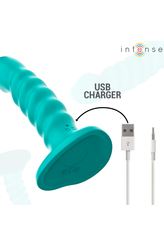 INTENSE - VIBRATORE BUFFY TAGLIA S DESIGN A SPIRALE 10 VIBRAZIONI TELECOMANDO BLU