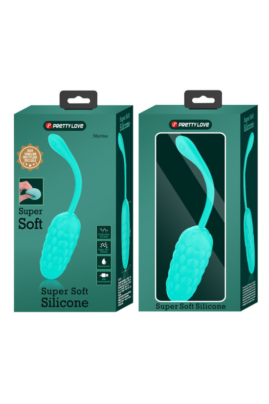 PRETTY LOVE - UOVO VIBRANTE CON TEXTURE MARINA RICARICABILE VERDE ACQUA