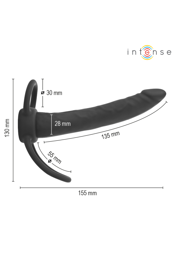 INTENSE - LUCAS DILDO ANALE CON ANELLO PER PENE E TESTICOLI IN SILICONE