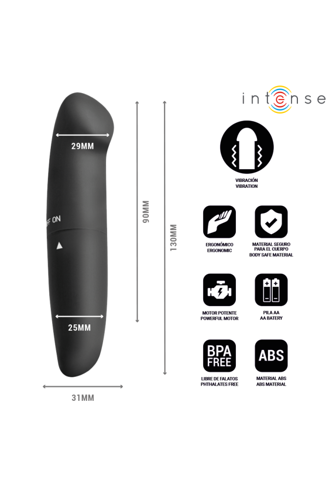 INTENSE - VIBRATORE PER IL PUNTO G PHIL NERO 13 CM